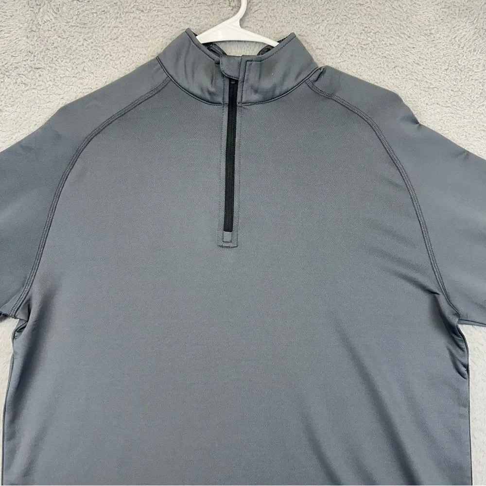 Swannies Golf‎ Sweater Mens Medium Gray Pullover 1/4 Zip Stretch Repreve 23 NEW
